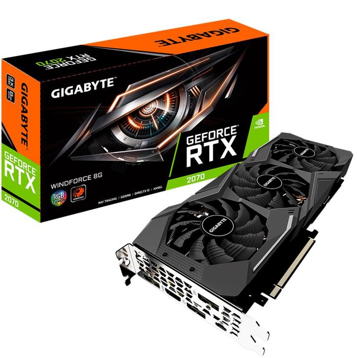 Gigabyte Geforce RTX 2070 Windforce 8G RGB, Computers en Software, Videokaarten, Zo goed als nieuw, Nvidia, PCI-Express 3.1, GDDR6
