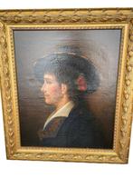 Huile sur toile XIXe Portrait femme école française, Enlèvement ou Envoi