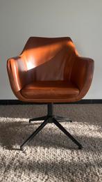 Set van 6 bruine/cognackleurige kunstlederen draaizeteltjes, Huis en Inrichting, Ophalen, Gebruikt