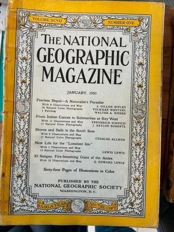 Het National Geographic-tijdschrift 50 tot 1957 beschikbaar voor biedingen