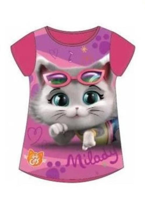44 Cats T-shirt - Fuchsia - Maat 98 - 104 - 110, Kinderen en Baby's, Kinderkleding | Maat 98, Nieuw, Meisje, Shirt of Longsleeve