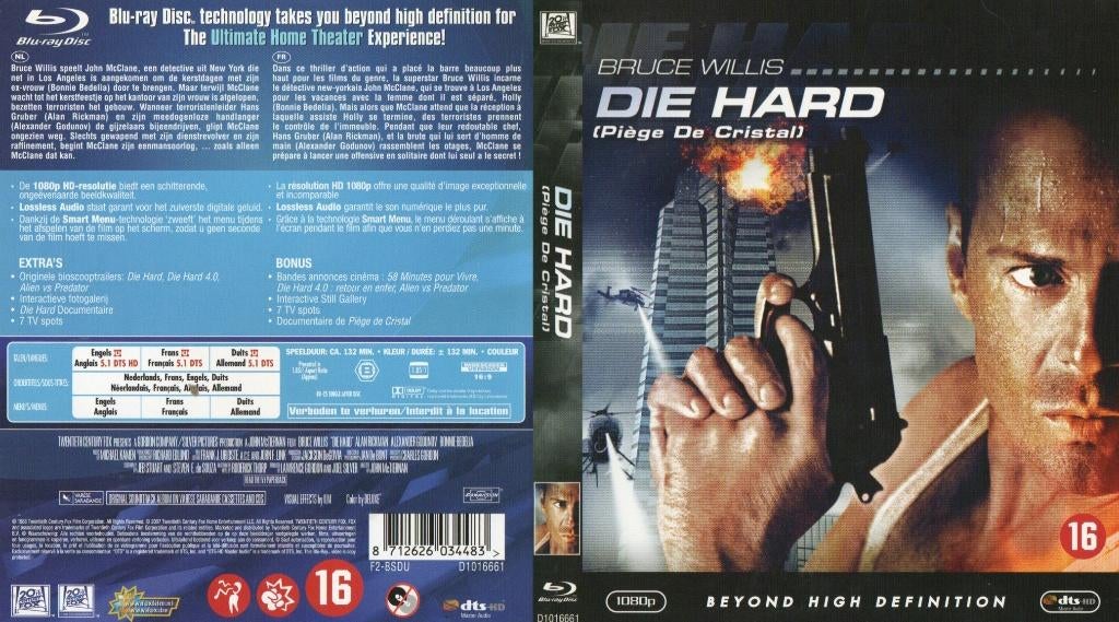 piege de crystal (die hard) (blu-ray) nieuw, Cd's en Dvd's, Blu-ray, Zo goed als nieuw, Actie, Ophalen of Verzenden