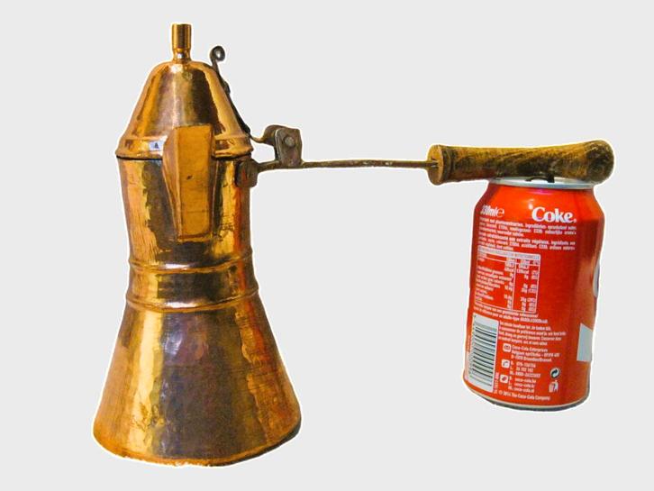 Chocolatiere chocoladegieter (koper), Antiquités & Art, Antiquités | Bronze & Cuivre, Cuivre, Enlèvement