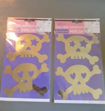 2 paquets stickers tete de mort argenté effet miroir  beschikbaar voor biedingen