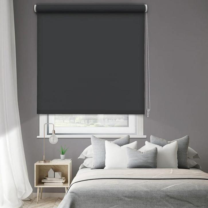 Verduisterend rolgordijn – Antraciet (180 x 190 cm), Huis en Inrichting, Stoffering | Gordijnen en Lamellen, Nieuw, Zwart, Ophalen of Verzenden