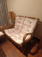 Rotan set met 2 en 2x 1 zit en tafel, Ophalen, Gebruikt, Rotan, Loungeset