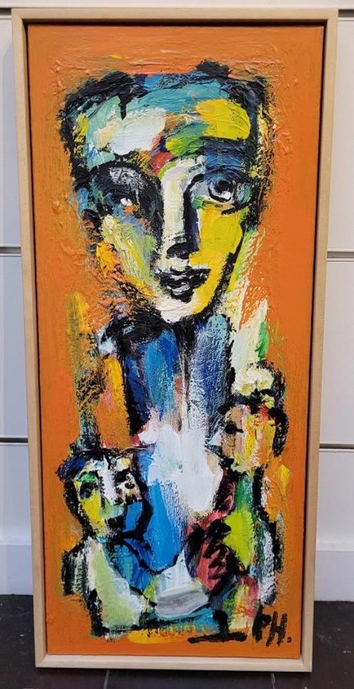 Peter HERMANS, Figuur in oranje, Antiek en Kunst, Kunst | Schilderijen | Modern, Ophalen of Verzenden