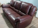 3-zit lederen sofa, Ophalen of Verzenden, Zo goed als nieuw