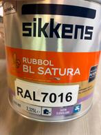 Sikkens rubbol satura donkergrijze lak (ral 7016) 2,5liter, Ophalen of Verzenden, Nieuw, Acrylverf