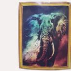 Diamond Painting olifant meerkleurig 50x40cm, Verzenden, Nieuw, Knutselwerk