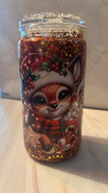 Handgemaakte drinkbeker kerst (plastik) beschikbaar voor biedingen