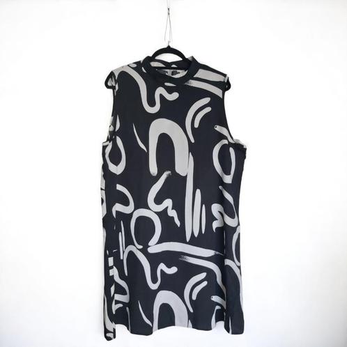 Mouwloze zomerjurk zwart wit 2XL, Kleding | Dames, Grote Maten, Nieuw, Jurk, Zwart, Verzenden