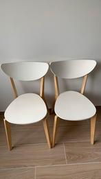 2 witte houten stoelen IKEA nordmyra, Maison & Meubles, Bois, Utilisé, Enlèvement ou Envoi, Blanc