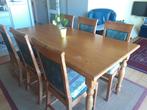 eettafel + 6 stoelen, Huis en Inrichting, Tafels | Eettafels, Ophalen, Gebruikt, 50 tot 100 cm, Vijf personen of meer