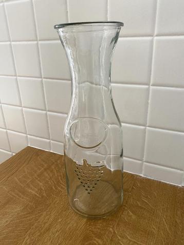 Glazen karaf wijn/water 1 liter, Uni, Enlèvement ou Envoi, Verre, Utilisé