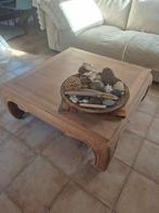 Table basse en teak 110cm carré, Carré, Teck