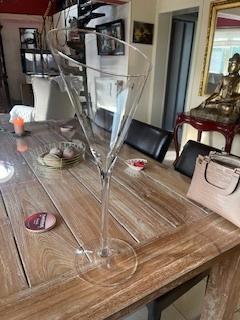 decoratie glaswerk vaas op hoge voet, Huis en Inrichting, Woonaccessoires | Vazen, Zo goed als nieuw, Overige kleuren, 50 tot 75 cm