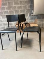 Zwarte vintage schoolstoelen x4, Huis en Inrichting, Ophalen, Gebruikt, School, Zwart