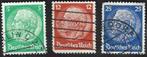 3 Postzegels Duitse Rijk 1932 Paul von Hindenburg, Enlèvement ou Envoi, Autres périodes, Affranchi