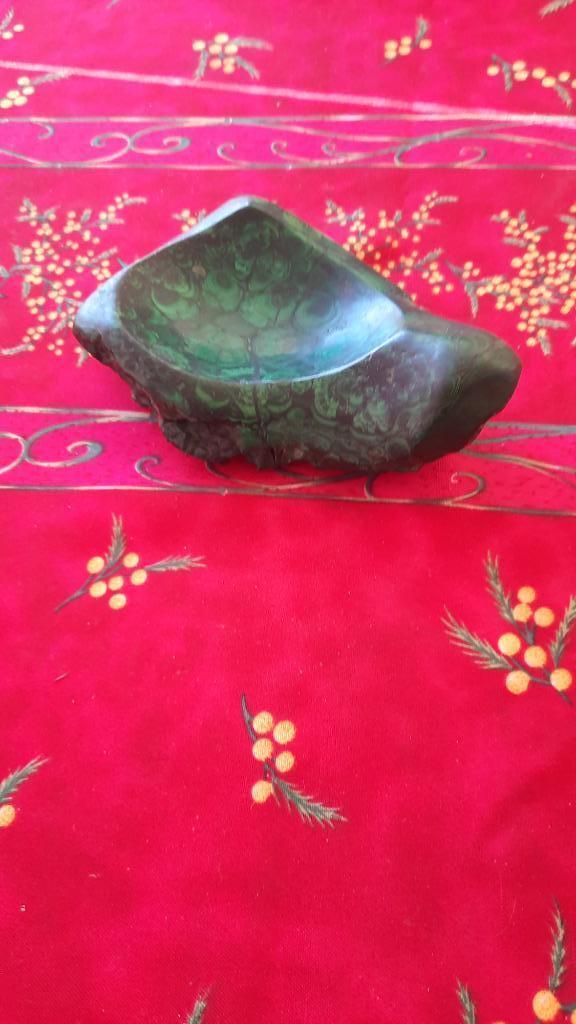 Cendrier malachite polie de Lubumbashi de 1,548 kg, Collections, Minéraux & Fossiles, Minéral, Enlèvement