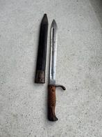 WW1 baïonnette Allemande avec fourreau en cuir rare, Collections, Objets militaires | Général, Enlèvement ou Envoi