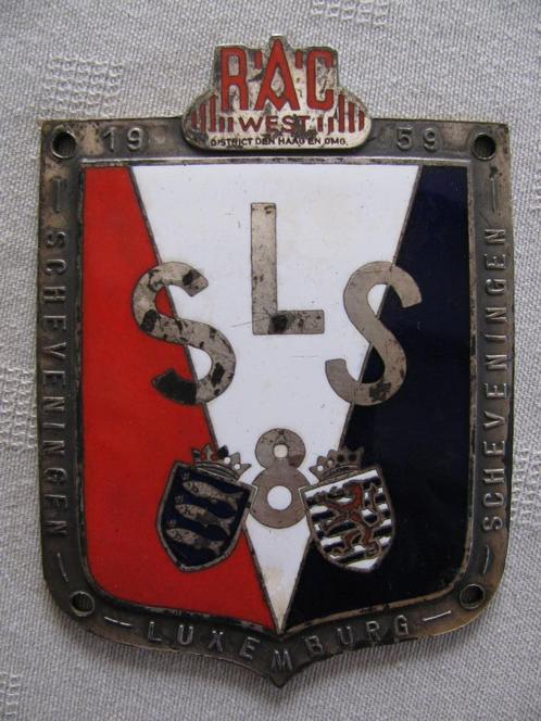 5 SLS Scheveningen Luxemburg Rallye Rally badge 1959, Verzamelen, Automerken, Motoren en Formule 1, Gebruikt, Auto's, Ophalen of Verzenden