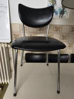 4 vintage keukenstoelen de wit schiedam zwart chroom, Huis en Inrichting, Ophalen, Minder dan 50 cm, Gebruikt, Wit