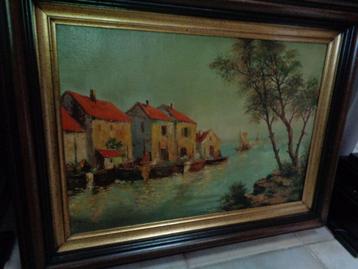 *Belle grande peinture ancienne signée (19e siècle)