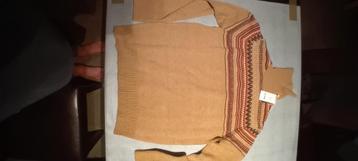 MAGNIFIQUE PULL MARRON POUR HOMME À COL ROULÉ ET MOTIFS BEL, Enlèvement ou Envoi, Neuf, Taille 52/54 (L), Brun