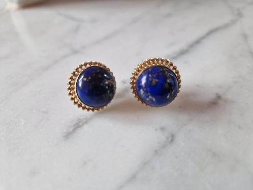 Oorbellen lapis lazuli - 14 karaat, Handtassen en Accessoires, Antieke sieraden, Oorbellen, Goud, Met edelsteen, Ophalen of Verzenden