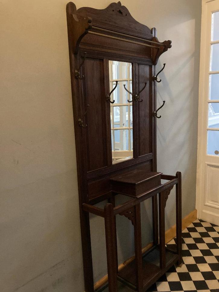 Kapstok-meubel met spiegel, Huis en Inrichting, Woonaccessoires | Kapstokken, Gebruikt, Staande kapstok, 200 cm of meer, Hout