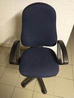 Bureaustoel op wielen, kleur blauw en in hoogte verstelbaar, Enlèvement, Utilisé, Bleu, Chaise de bureau