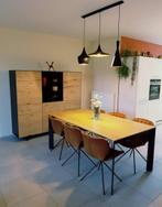 Mintjens Brooklyn Highboard Eikfineer S2 Silk Natural + zwar, Ophalen, Met deur(en), 150 tot 200 cm, Zo goed als nieuw