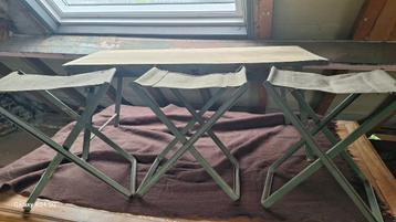 Veldtafel en 3 vouwstoelen leger, Enlèvement, Armée de terre, Autres types