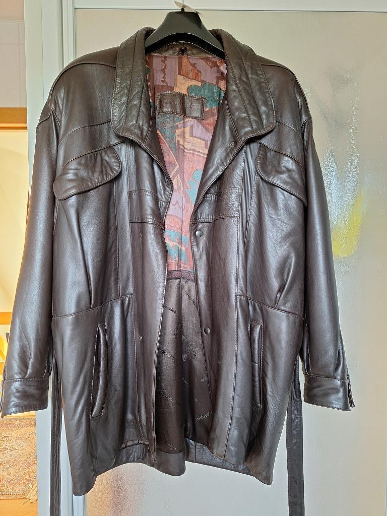 lederen jas heren, Ophalen, Gedragen, Maat 52/54 (L), Bruin