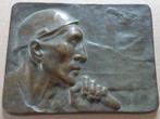CONSTANTIN MEUNIER / PROFIL DE MINEUR / BAS-RELIEF 17x22x2cm, Antiquités & Art, Enlèvement ou Envoi