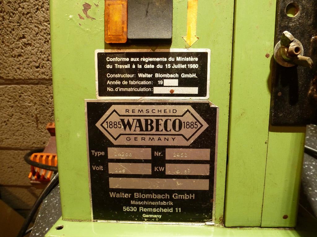 WABECO SLIJPMACHINE, Bricolage & Construction, Outillage | Meuleuses, Utilisé, Autres types, Moins de 700 watts, Enlèvement