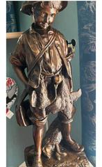 Brons beeld jonge jongensjager getekend August Moreau H 53, Enlèvement ou Envoi, Bronze