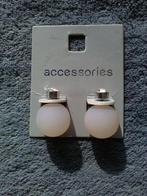 Dubbele oorbellen in roze en strass, Handtassen en Accessoires, Oorbellen, Overige materialen, Nieuw, Ophalen of Verzenden, Roze