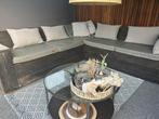 Steiger hout zitbank +salontafel, Tuin en Terras, Tuinsets en Loungesets, Ophalen, Gebruikt, 6 zitplaatsen, Bank