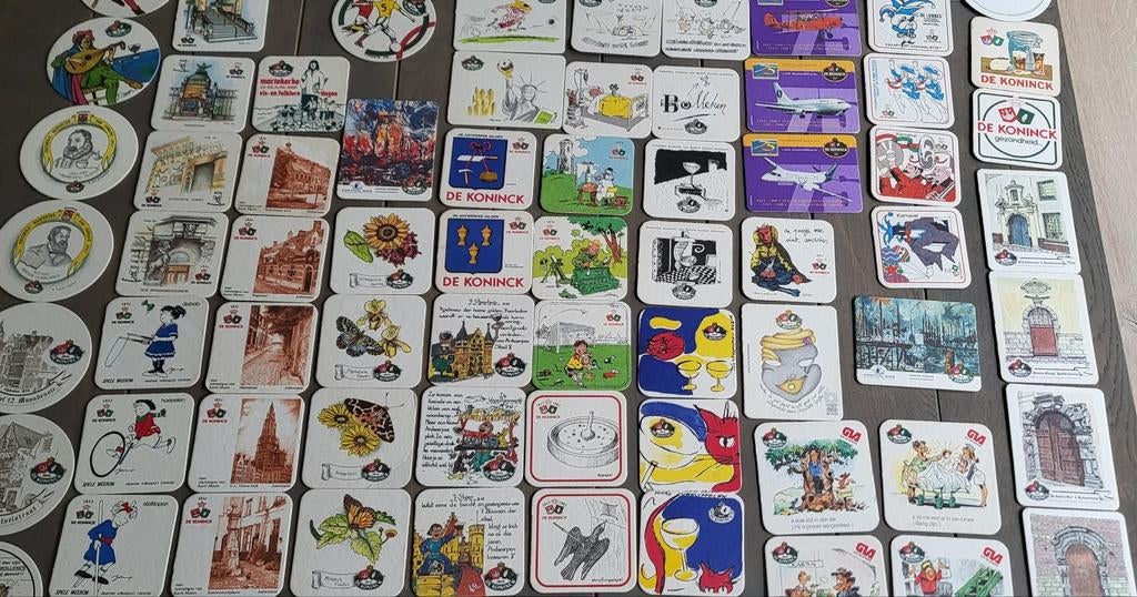 Lot van 69 verschillende bierviltjes van De Koninck, Verzamelen, Ophalen of Verzenden, De Koninck