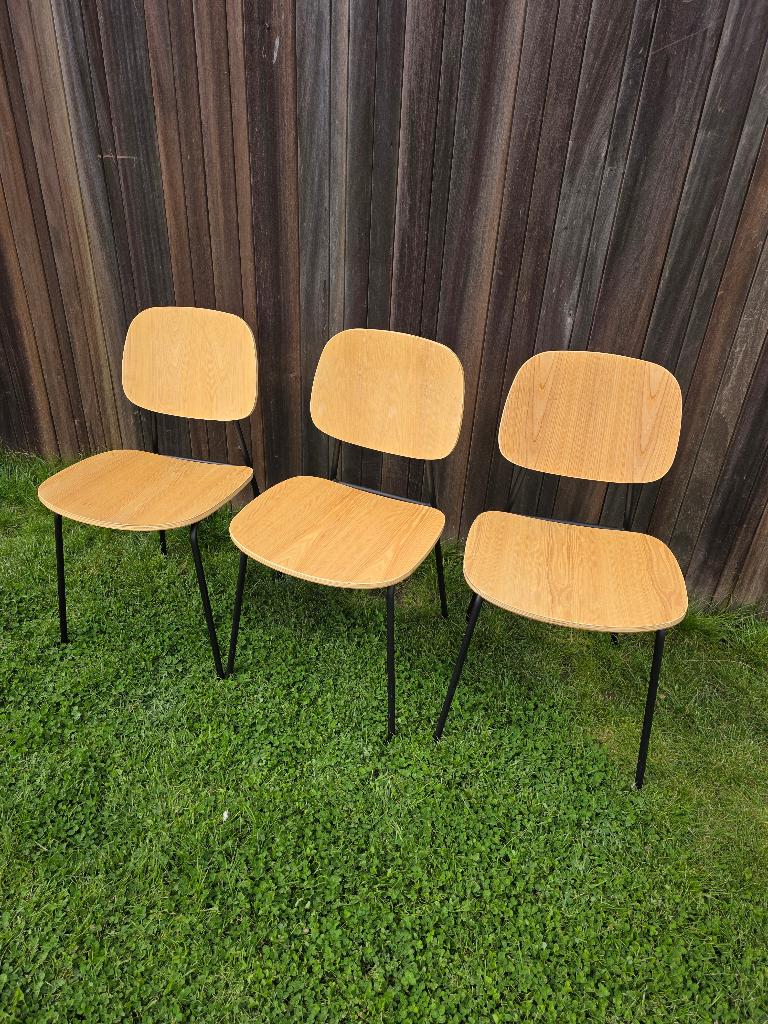 3x moderne eetkamerstoel, Ophalen, Drie, Zwart, Zo goed als nieuw