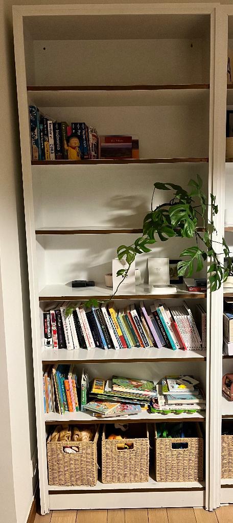 Boekenkast, Huis en Inrichting, Kasten | Boekenkasten, Gebruikt, 50 tot 100 cm, 200 cm of meer, 25 tot 50 cm, Met plank(en), Overige houtsoorten