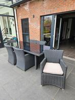 Tuintafel met stoelen, Tuin en Terras, Tuinsets en Loungesets, Ophalen, Gebruikt, 6 zitplaatsen, Tuinset