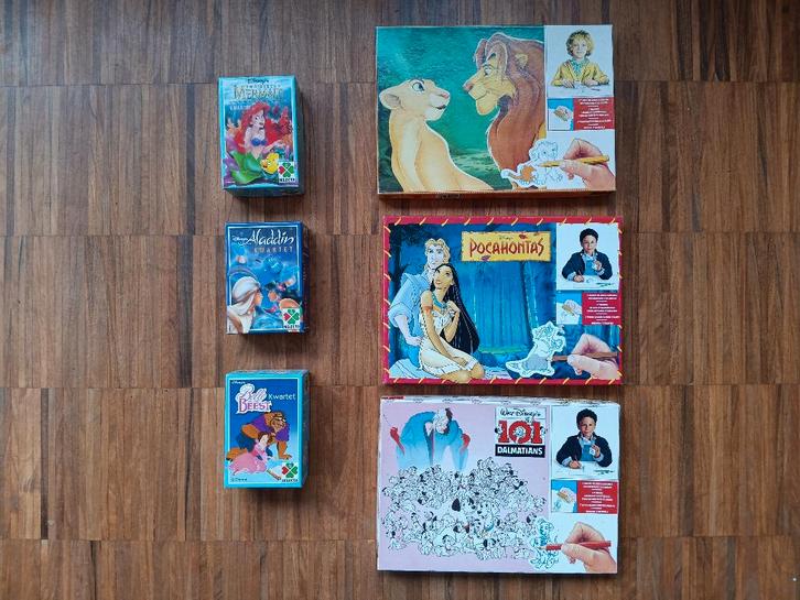 Set stempels en kwartetspellen Disney, Verzamelen, Disney, Zo goed als nieuw, Overige typen, Overige figuren, Ophalen of Verzenden