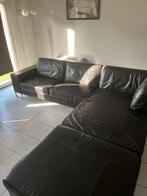 Bruine lederen hoeksalon, Huis en Inrichting, Ophalen