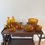 Glazen bar-set in donkergeel, Ophalen, Zo goed als nieuw