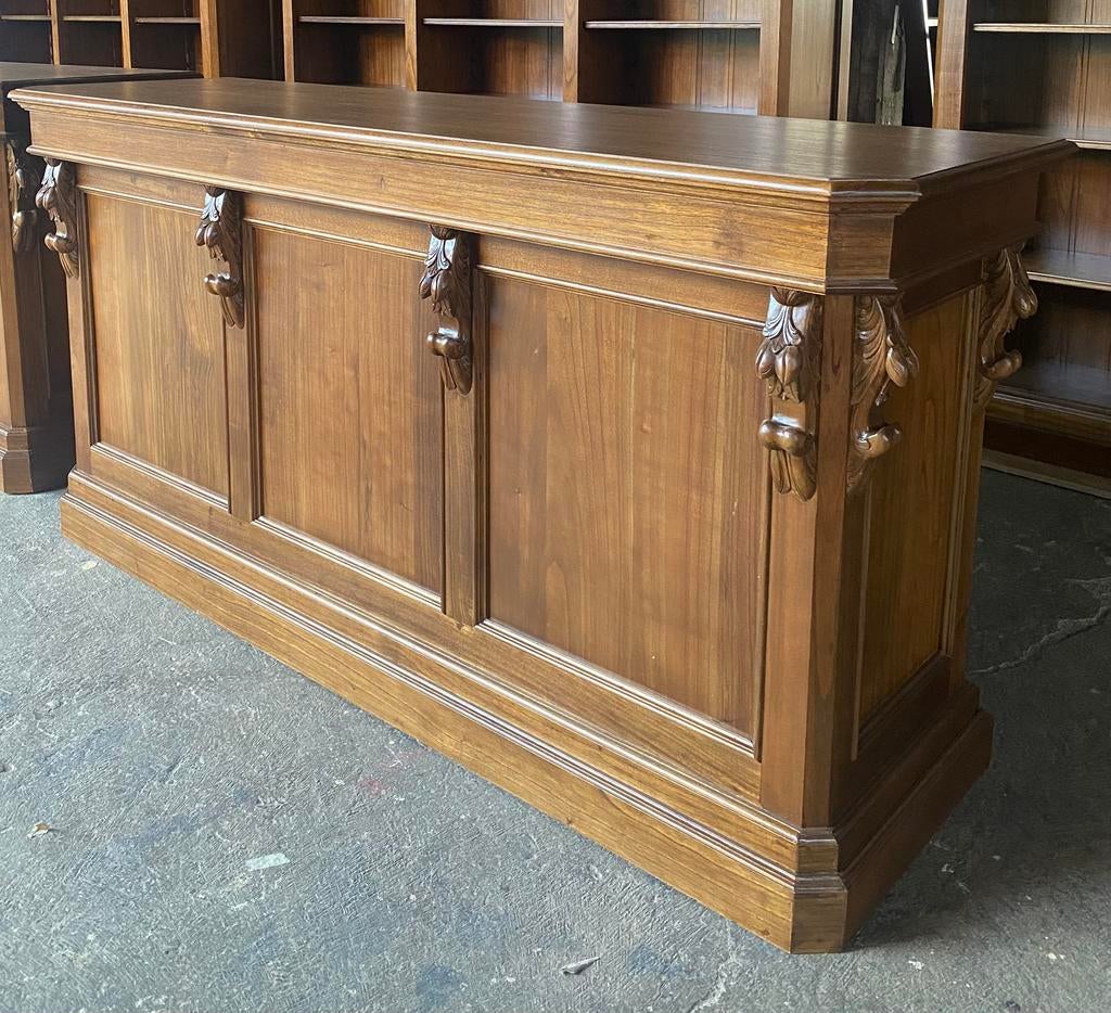 Barre en orme sculpté en bois massif, Maison & Meubles, Dénudé, Comme neuf, Enlèvement