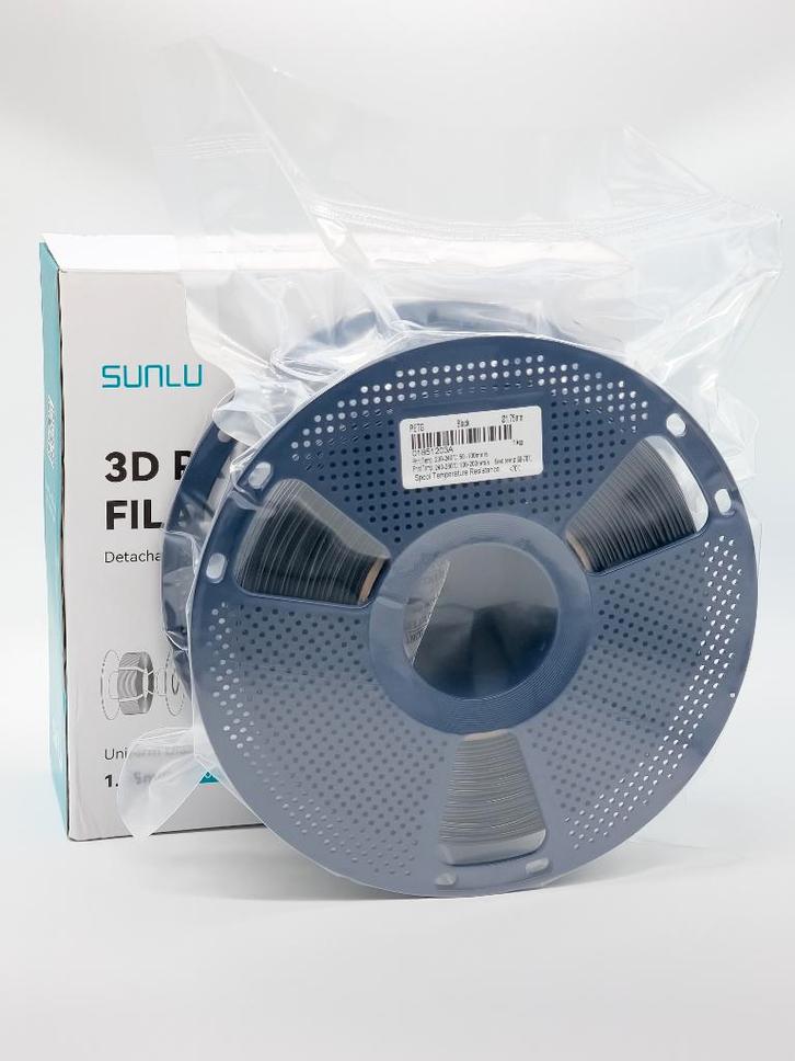 SUNLU PETG Black 1kg 1.75mm with Spool – New, Sealed, Computers en Software, 3D-printerbenodigheden, Nieuw, Ophalen of Verzenden