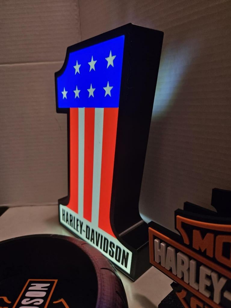 Stoere Harley Davidson LED lamp. Nu €34,95, Ophalen of Verzenden, Nieuw, Lichtbak of (neon) lamp